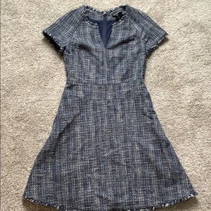 Banana Republic Blue and Black Tweed Dress